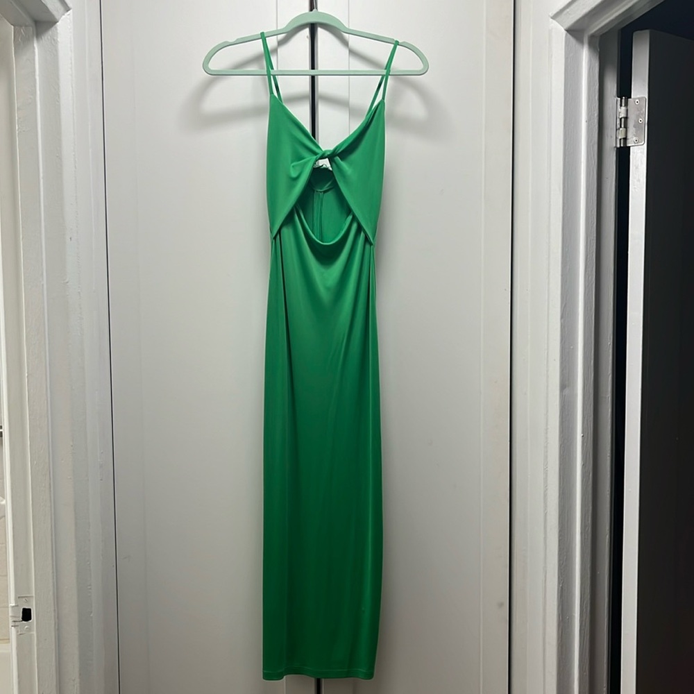 Zara Green Midi Cutout Dress (Size M)